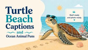 Turtle Beach Captions and Ocean Animal Puns