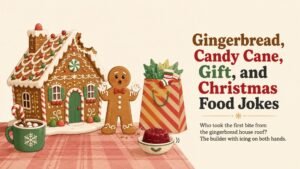 Gingerbread, Candy Cane, Gift, and Christmas Food Jokes