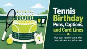 Tennis Birthday Puns, Captions, and Card Lines