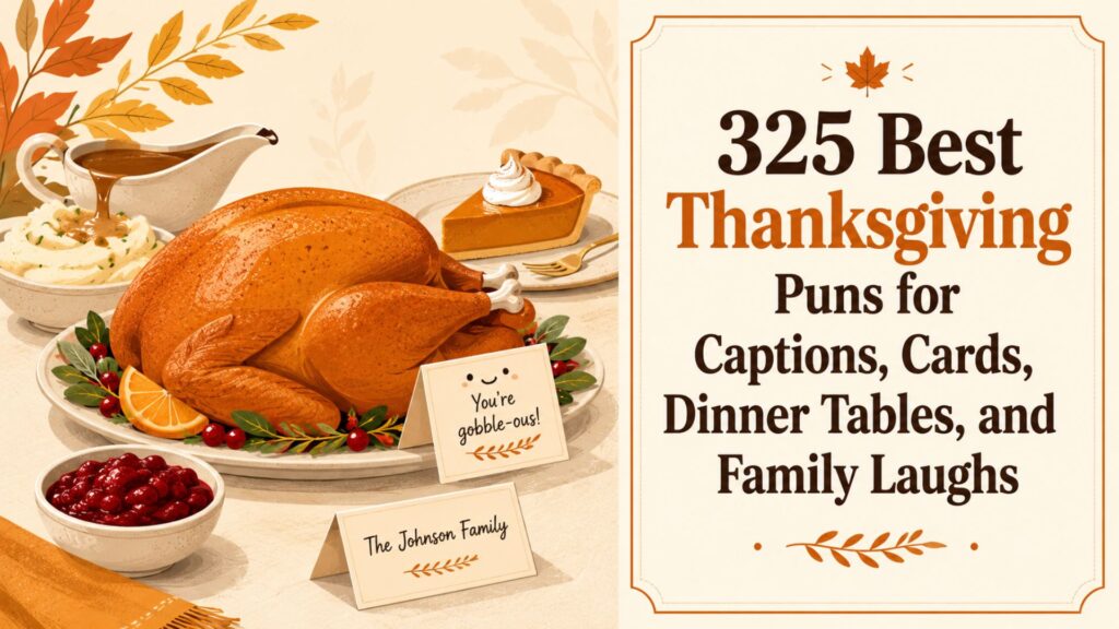 325 Best Thanksgiving Puns for Captions, Cards, Dinner Tables, and Family Laughs