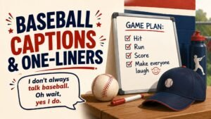 Funny Baseball Captions for Instagram and Game Day
Short Baseball Caption Puns