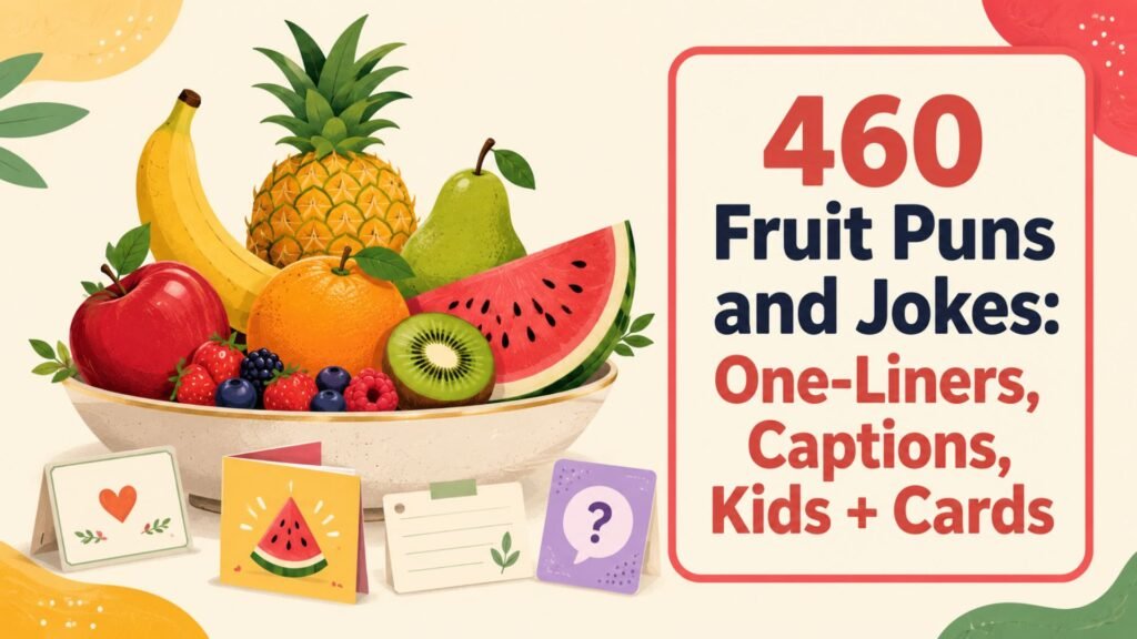 460 Fruit Puns and Jokes: One-Liners, Captions, Kids + Cards