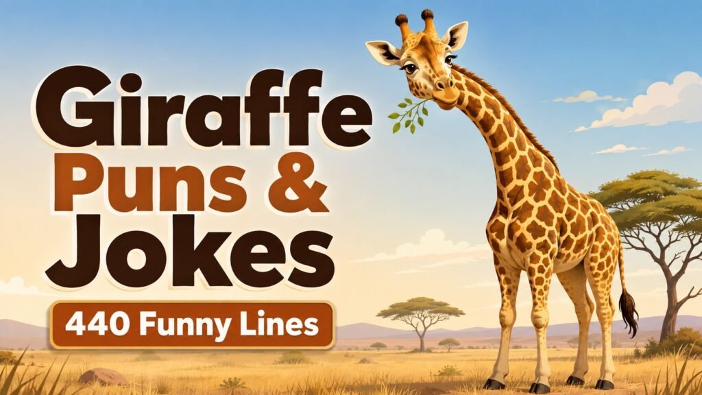 440 Funny Giraffe Puns and Jokes for Kids, Captions & One-Liners