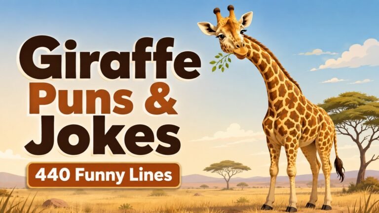 440 Funny Giraffe Puns and Jokes for Kids, Captions & One-Liners