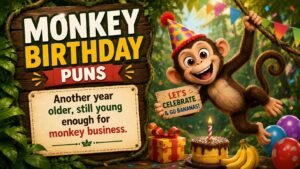 Birthday Cards, Captions, and Party Monkey Puns
Birthday Card and Caption Lines