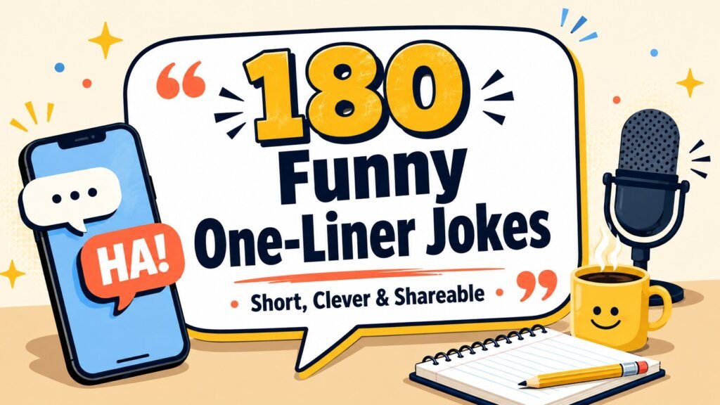 180 Funny One Liner Jokes for Quick Laughs and Easy Sharing