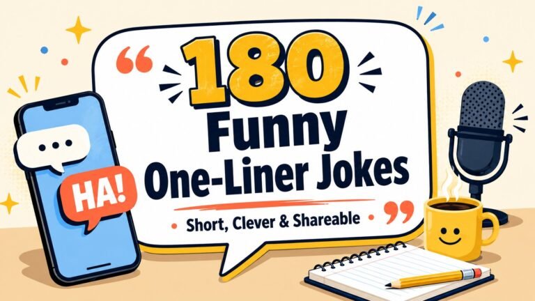 180 Funny One Liner Jokes for Quick Laughs and Easy Sharing