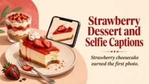 Strawberry Dessert and Selfie Captions