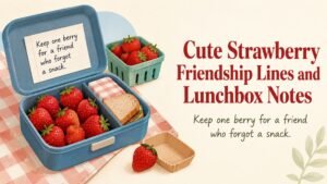 Cute Strawberry Friendship Lines and Lunchbox Notes