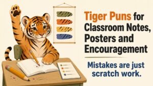 Tiger Puns for Classroom Notes, Posters and Encouragement