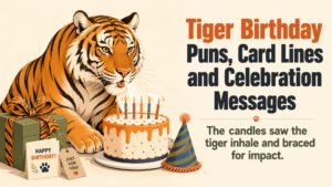 Tiger Birthday Puns, Card Lines and Celebration Messages