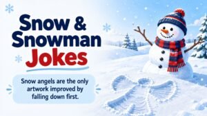 Winter Puns and Jokes by Theme
Snow Puns, Ice Jokes, and Snowman Jokes